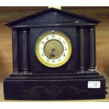 Clare & Sons Bedford Victorian slate mantel clock with corinthium columns