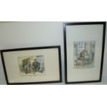 Two hand coloured engravings entitled 'Mister Weller & Mister Pell' & 'Hallo Exclaimed Sam Whats