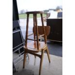 School style chair and a pine stool (2)