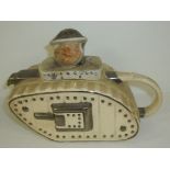 Novelty Old Bill teapot with silver lustre detailing