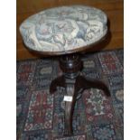 Victorian mahogany circular top piano stool