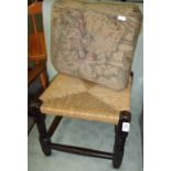 Small stringed topped stool and upholstered foot stool (2)