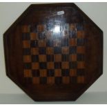 Mahogany octagonal inlaid chess board