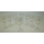 Eight 19th C wine glasses