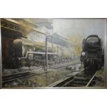 Large framed oil on canvas depicting by