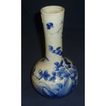 Japanese blue and white bottle neck vase