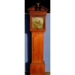 Oak cased 8 day long cased clock with br