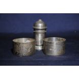 Pair of silver hallmarked napkin rings a