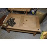 Rectangular pine coffee table