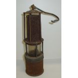 Brass miners lamp with visible gauze