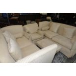 Large Victorian style Knoll suite comprising of two two seat Knoll style sofas,