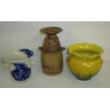 Studio Pottery twin handled bottle vase,