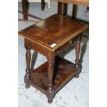 18th/19th C style oak two tier joint table with single drawer