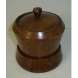 Carved oak tobacco jar