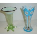 Bohemian overlay glass bud vase,