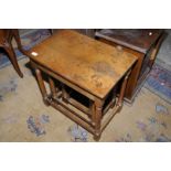 Nest of three oak occasional tables