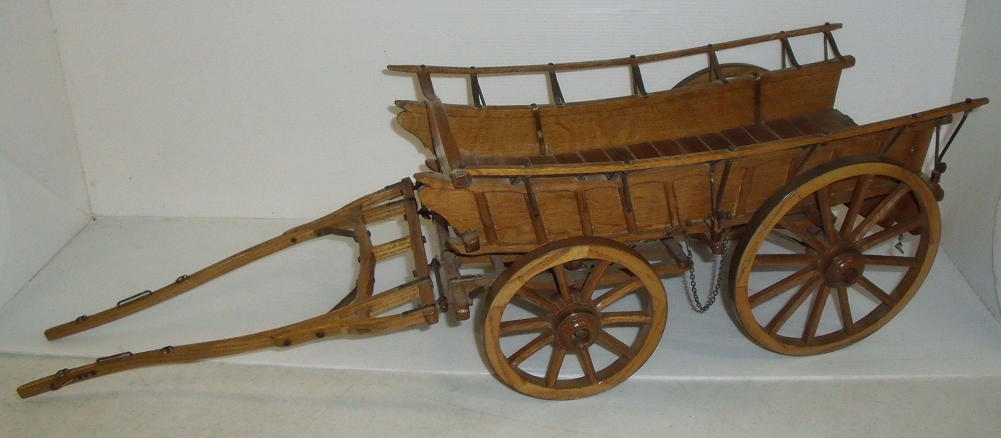 Superb quality hand crafted oak four wheel 'Monmouth 'cart 'Evan jones Chapel Farm Llanarth