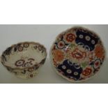 Ridgeways Imari patterned footed bowl and large Gaudy Welsh footed bowl