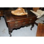 Oak lowboy with two short above single long drawers (width 104cm)