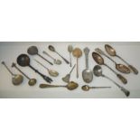 Selection 18th, 19th & 20th C spoons including pewter,