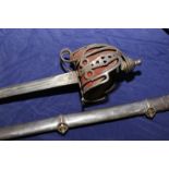 19th C Scottish officers broad sword wit