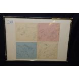 Framed England Australia 1956 note pad s