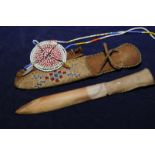 Native Caribou bone knife with 6.5inch c