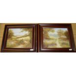 Pair of framed oil on canvas paintings d