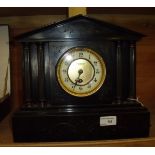 Clare & Sons Bedford Victorian slate mantel clock with Corinthian columns