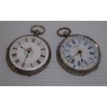 Two ladies silver hallmark cased fob watches no. 61044 and 355797, one named La Grande