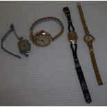 Ladies 9ct gold cased Urbita wrist watch, a Cyma ladies 9ct gold wrist watch with expanding band