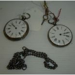Two 19th C key wound open face pocket watches