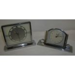 Two circa 1920 chrome cased windup desk/mantel clocks