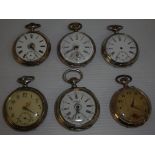 Selection of assorted continental silver and other cased pocket watches A/F (6)