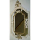 Cream and gilt painted decorative mirror