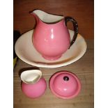 Cauldon four piece toilet set comprising jug, bowl,