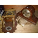 Modern reproduction wall mount clock and a mantel clock