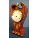 Edwardian mahogany inlaid mantel clock w