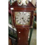 Miniature mahogany cased long case clock