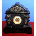 Extremely large Victorian black slate ma