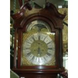 Mahogany cased long case clock with bras