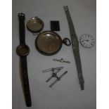 Selection of silver hallmarked watch cha