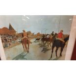 Framed pair of signed E Degas horse raci