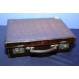 Quality early 20th C crocodile skin suitcase (41cm x 29cm x 12cm)