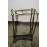 Early 20th C two sectional stick stand with cast iron base