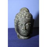 Bronze Buddha head (12cm high)