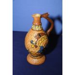 Chameleon Ware jug with dragon handle, (23.5cm high), the base marked No.