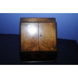 Late Victorian walnut desk top correspondence box with lift up compartment revealing adjustable