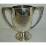 Silver hallmarked London 1869 twin handled trophy with inscription 'The Governor Generals Cup,