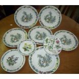 Six Royal Worcester 'Worcester Herbs' dinner plates and matching tea plate,